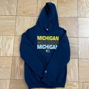 Champion University Of Michigan Youth Hooded  Sweatshirt